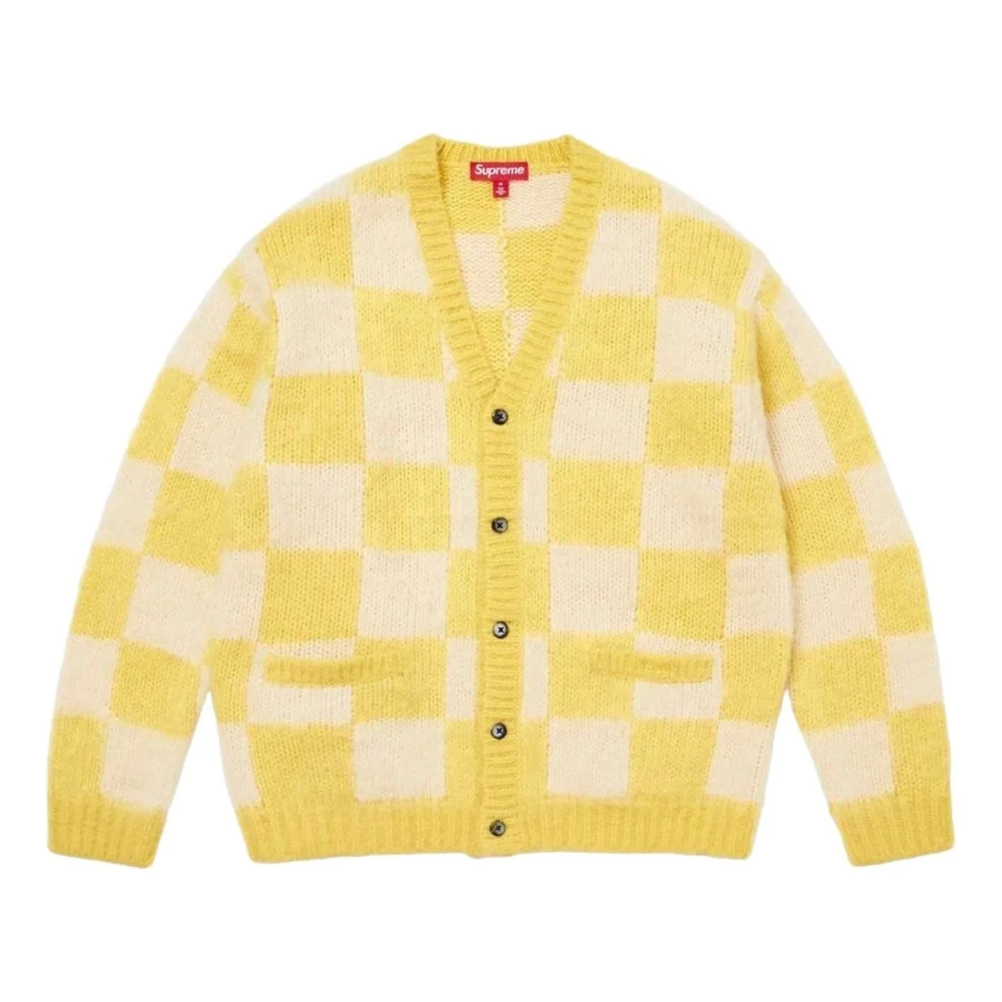 Supreme SS26 Checkerboard Cardigan 'Yellow' SUP-SS26-307-YLW - 1