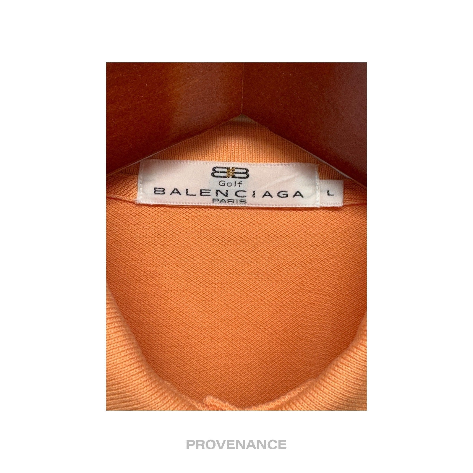 Balenciaga BB Logo Golf Polo Shirt - Peach Embroidered L - 5