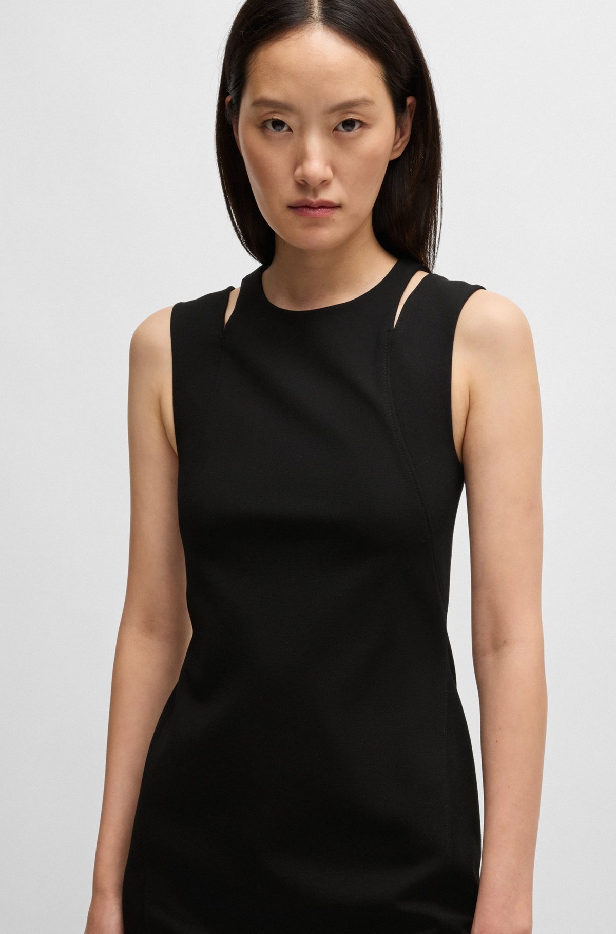 STRETCH-FABRIC DRESS WITH CUT-OUT DETAILS - 5