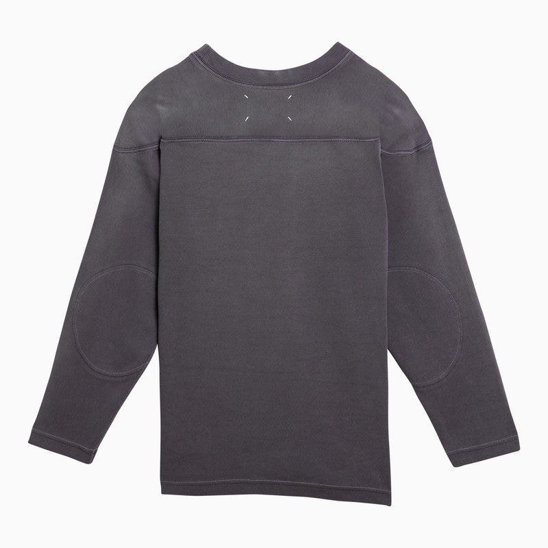 Maison Margiela Aubergine-Coloured Cotton Sweater With Logo Women - 2