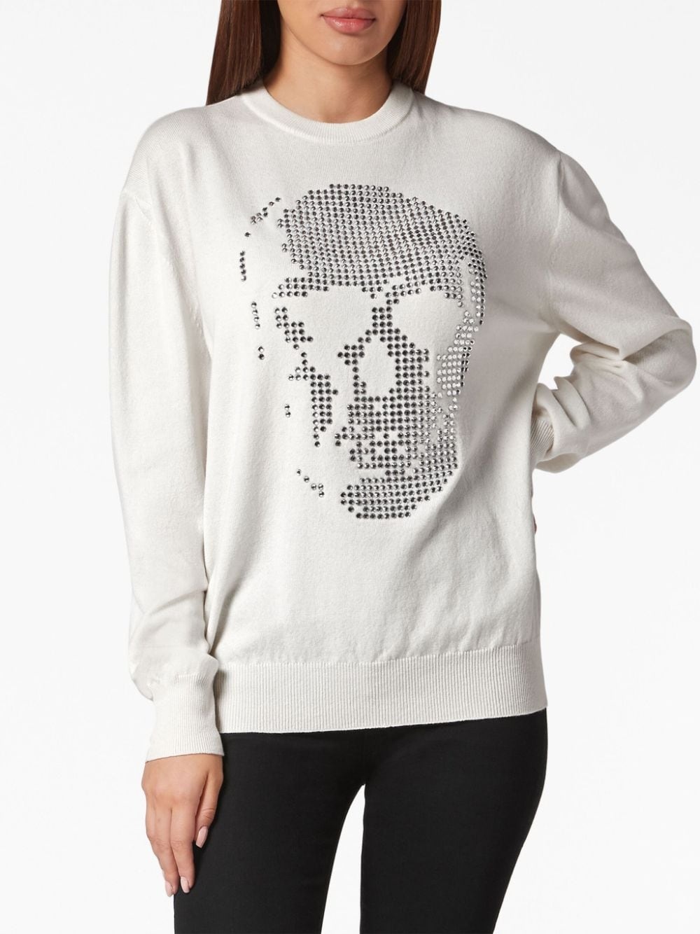 skull-motif crystal-embellished sweatshirt - 3