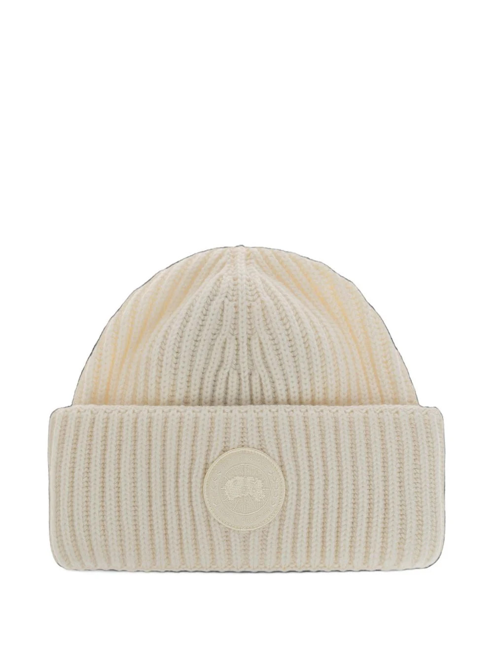 logo-patch ribbed-knit beanie hat - 1