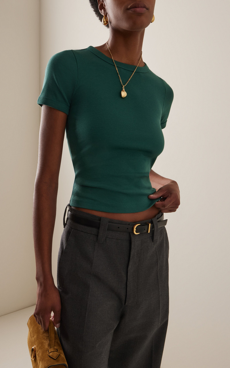 FLORE FLORE Car Cotton T-Shirt green outlook