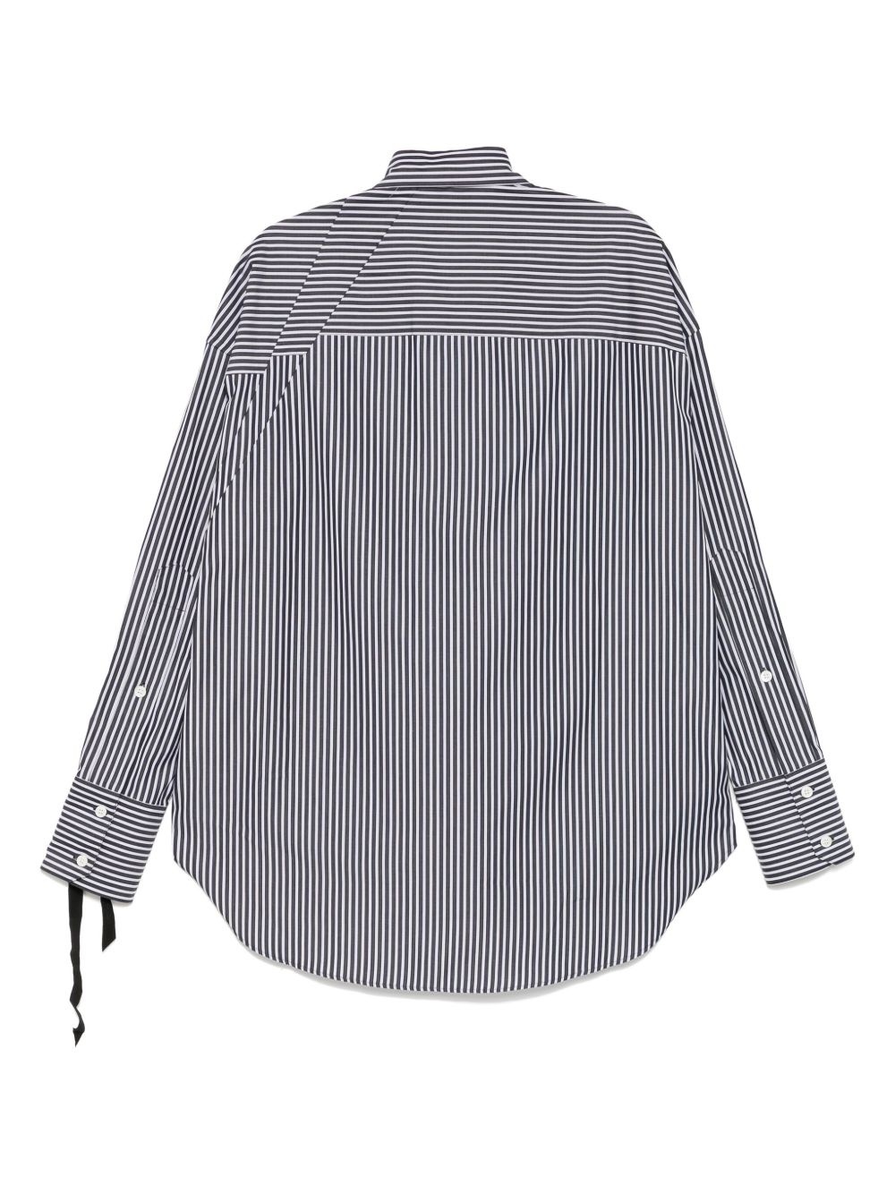 striped draped cotton shirt - 2