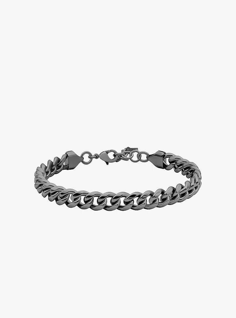 Precious Metal-Plated Brass Curb-Link Chain Bracelet - 1