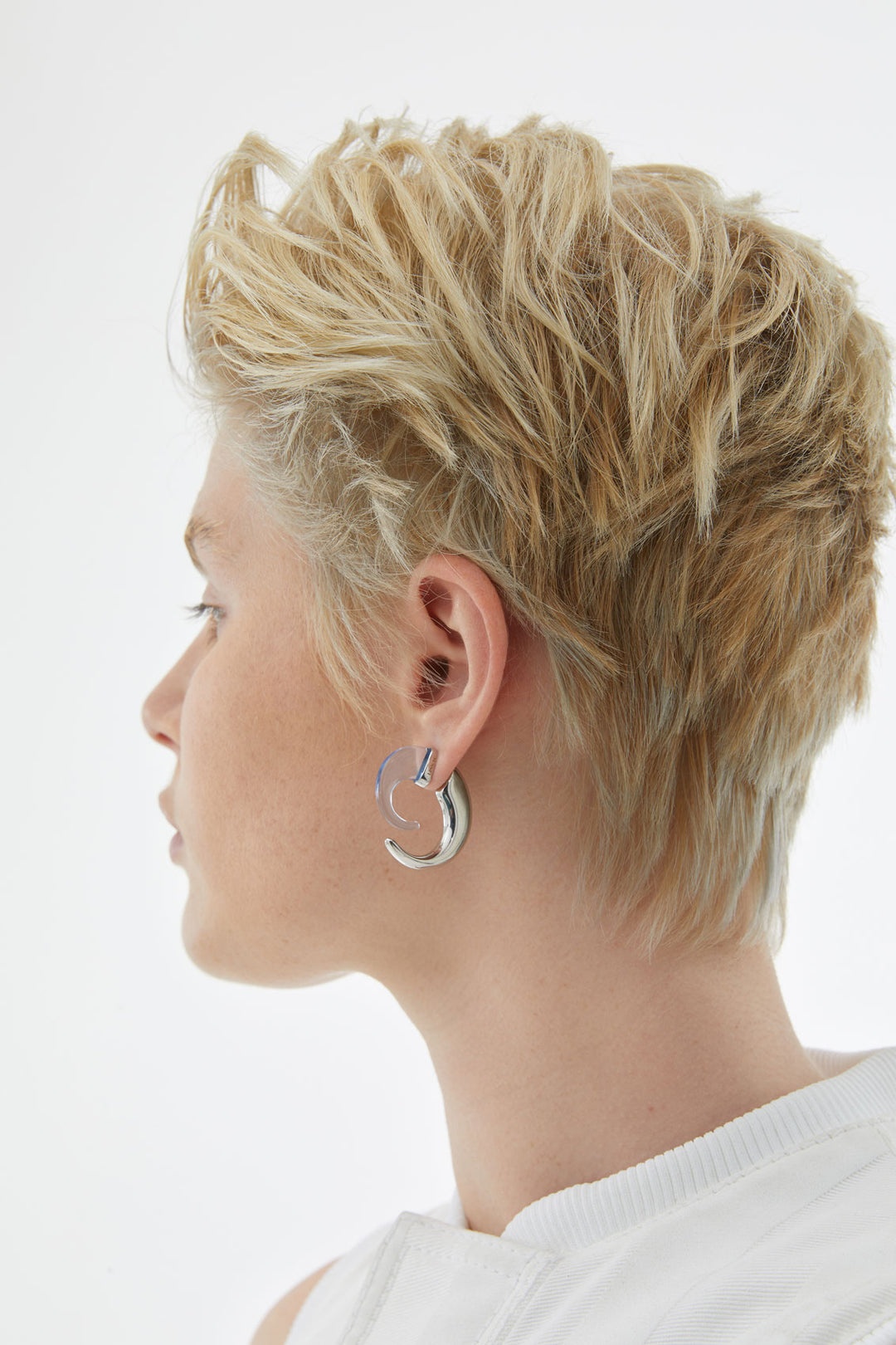 BLUE SMALL SPIRAL SILVER EARRINGS - 3