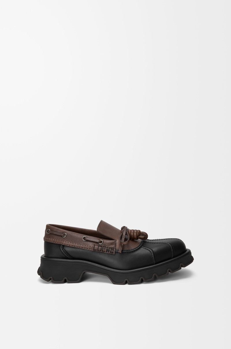 Bobby derby in calfskin and vegetable-tanned calfskin 1