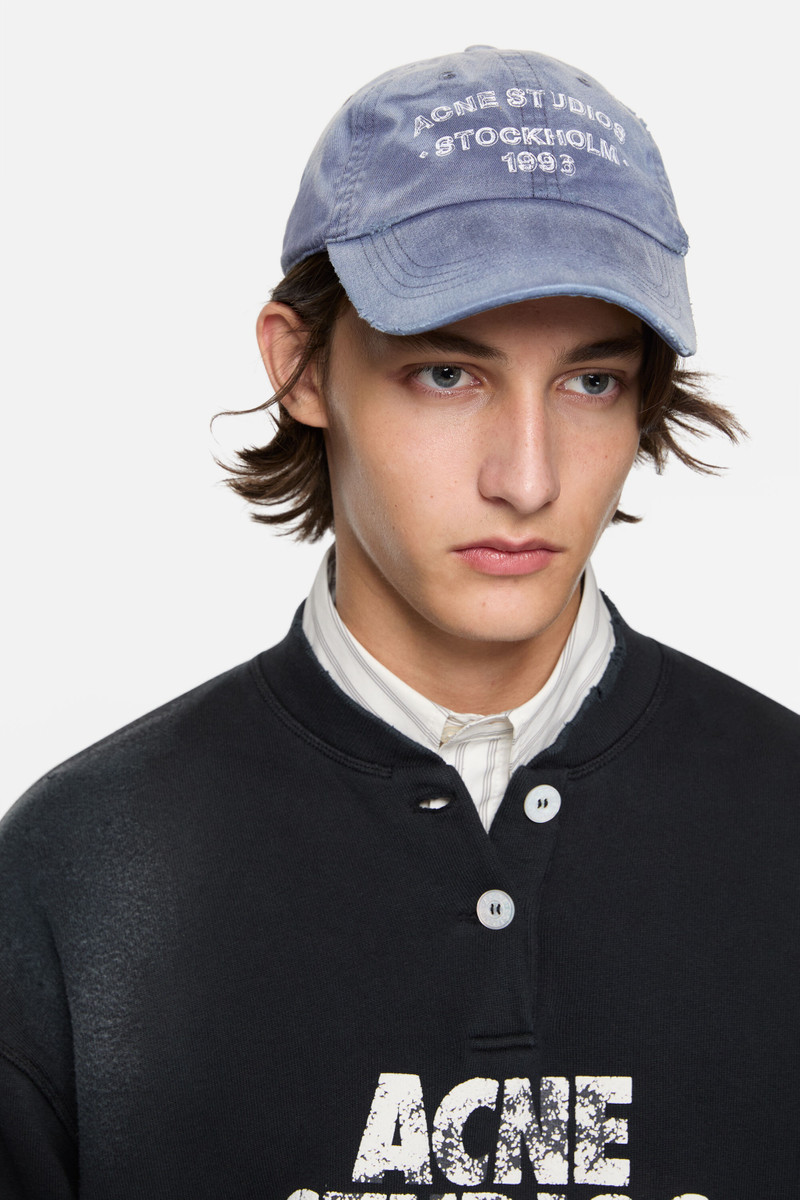 Acne Studios Washed logo cap - Navy outlook