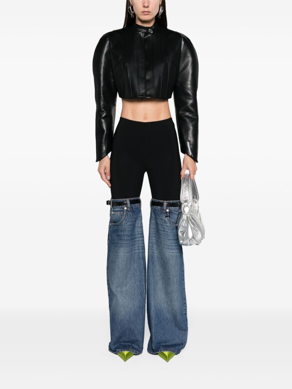 Hybrid denim-panels trousers - 2