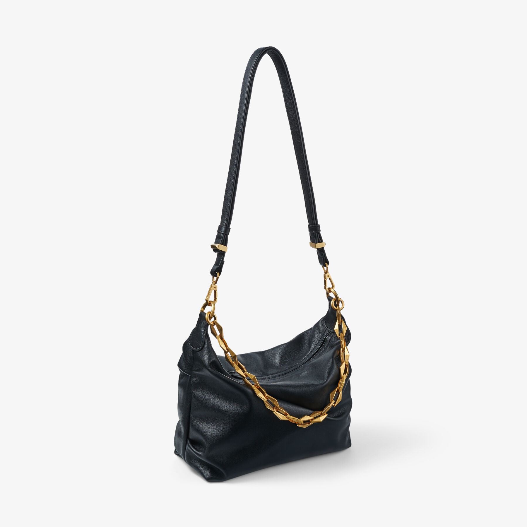 Diamond Soft Hobo S
Black Soft Calf Leather Hobo Bag with Chain Strap - 9