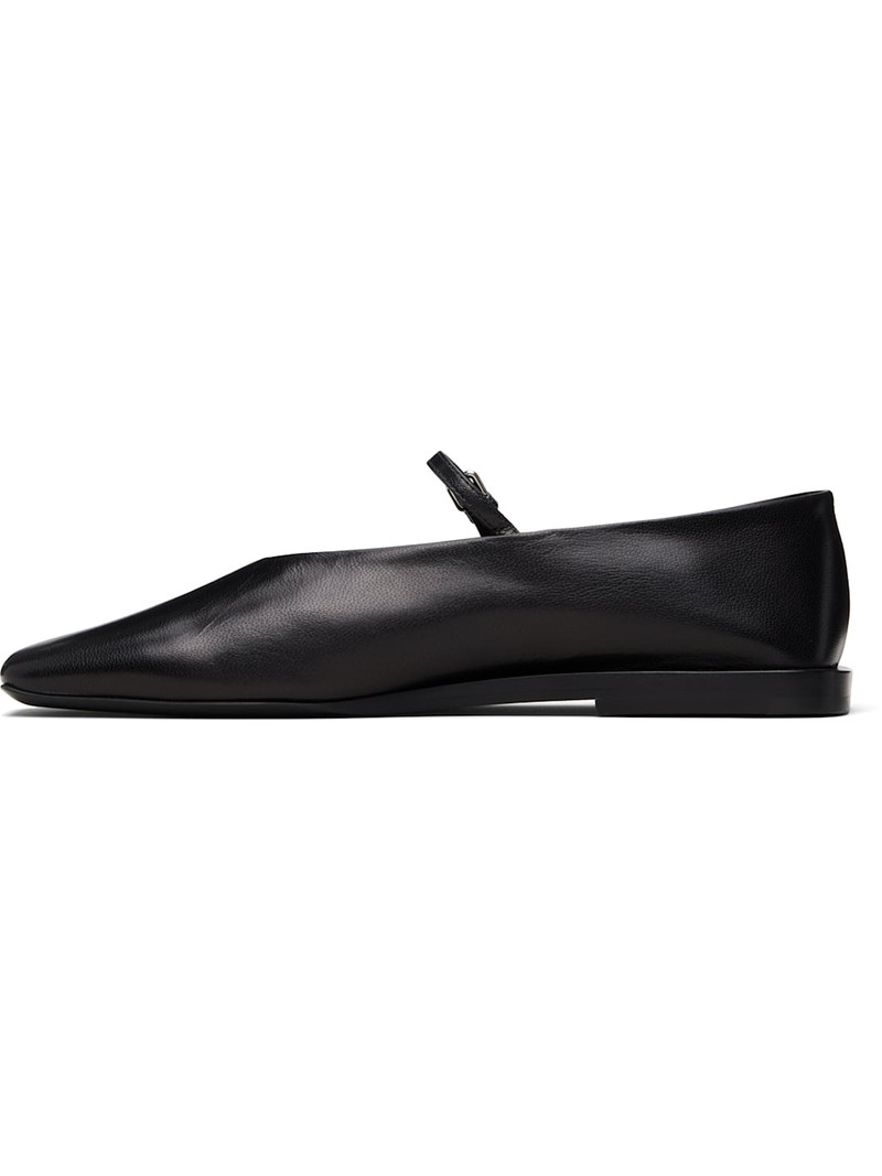 Jil Sander Black Buckle Strap Ballerina Flats outlook