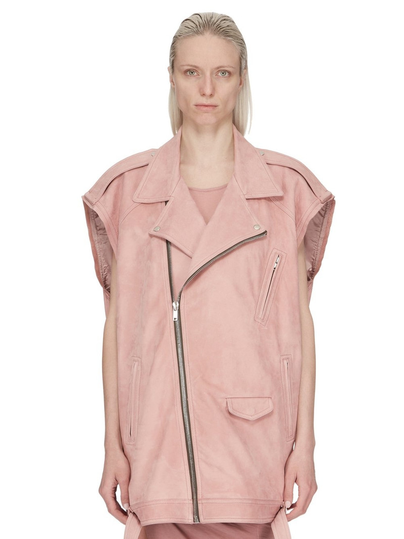 biker-style leather waistcoat - 1