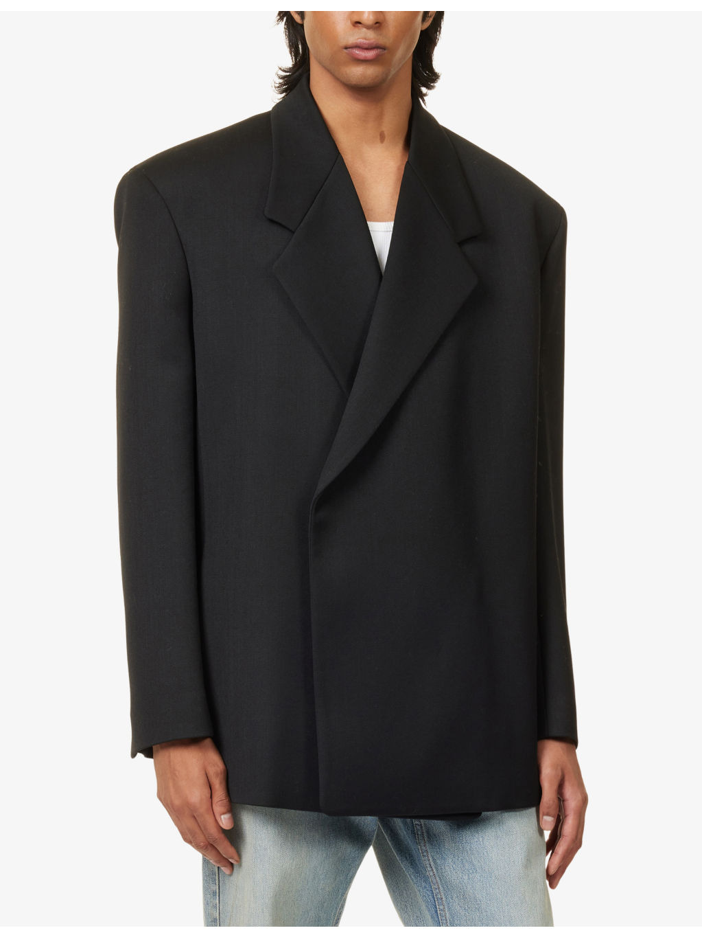 Notch-Lapel Double-Breasted Wool Blazer - 3