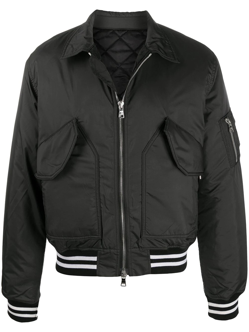 logo detail padded bomber jacket - 1