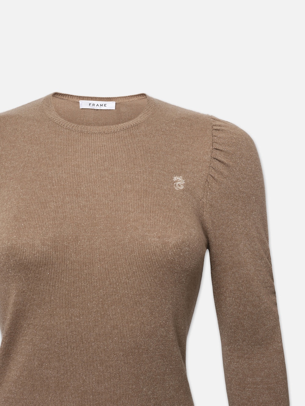 Lunar New Year Cash Shirred Sweater in Camel - 2