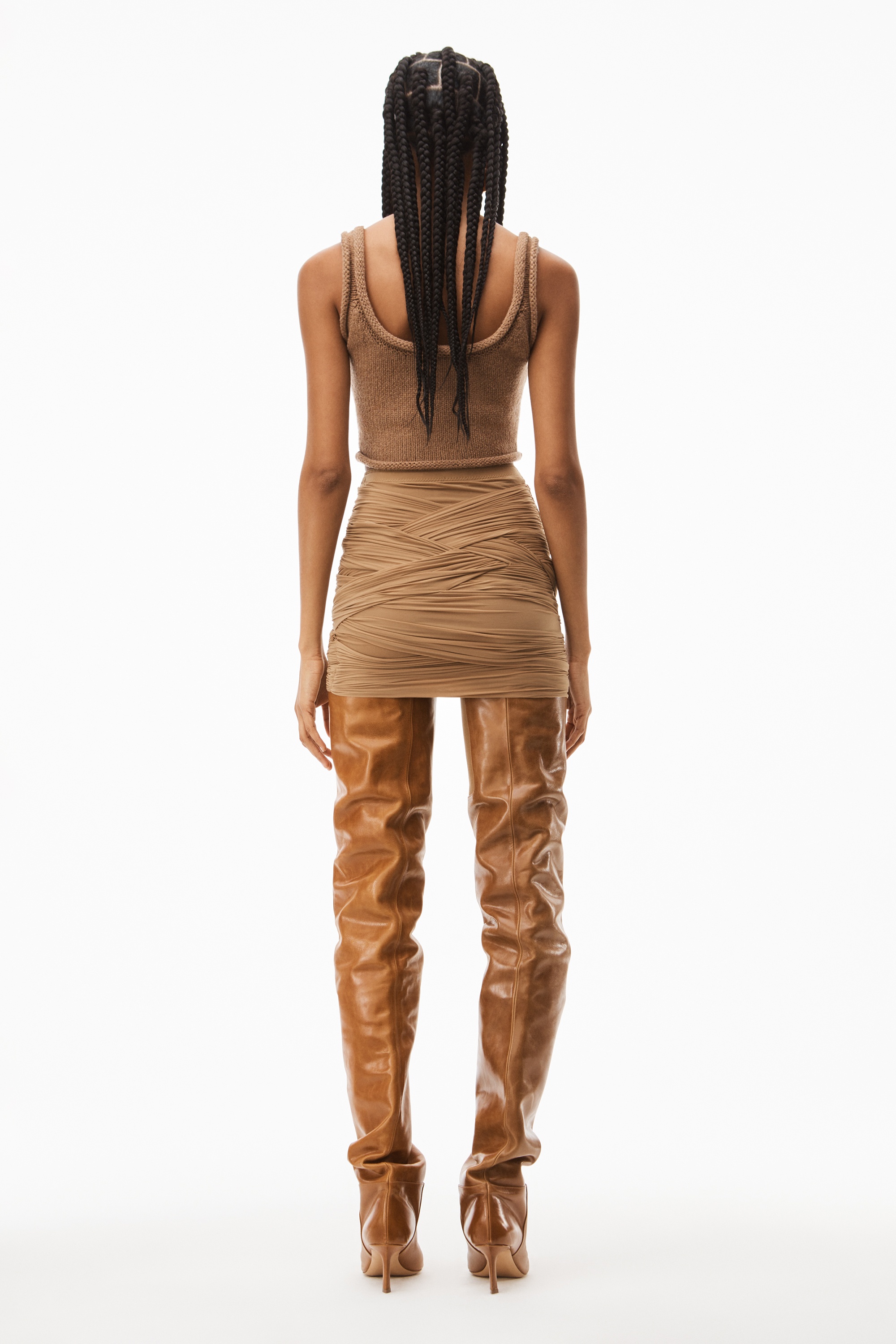 RUCHED MINI SKIRT IN HOSIERY JERSEY - 5