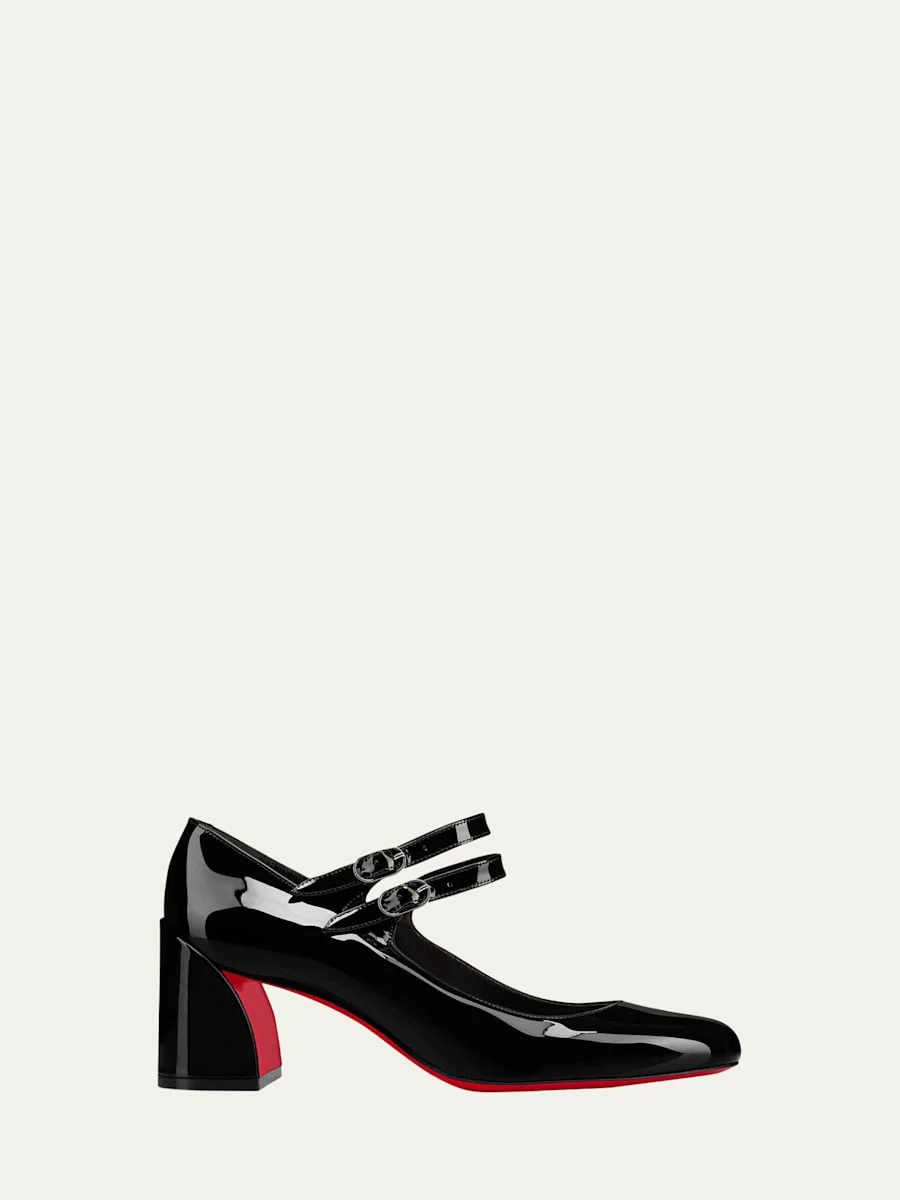Miss Jane Patent Red Sole Pumps - 1