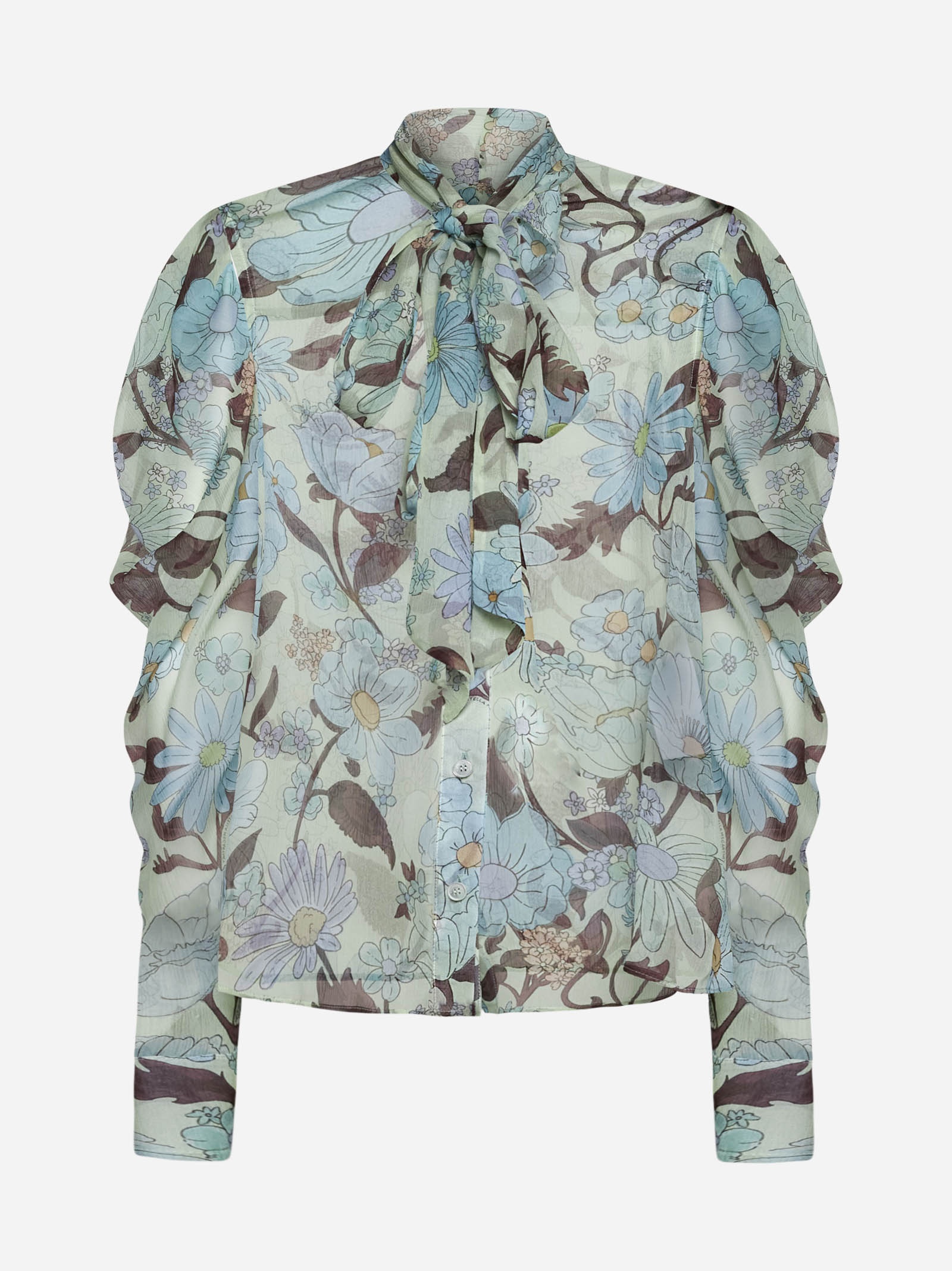 Floral print silk shirt - 1