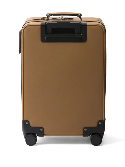 Prada triangle-logo leather suitcase outlook