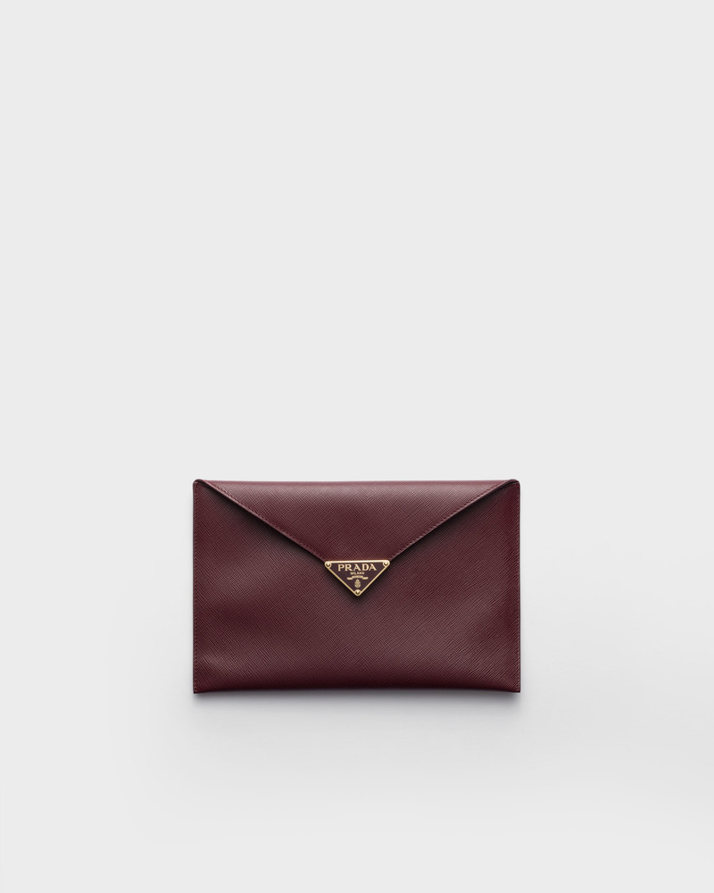 Saffiano leather envelope clutch 1