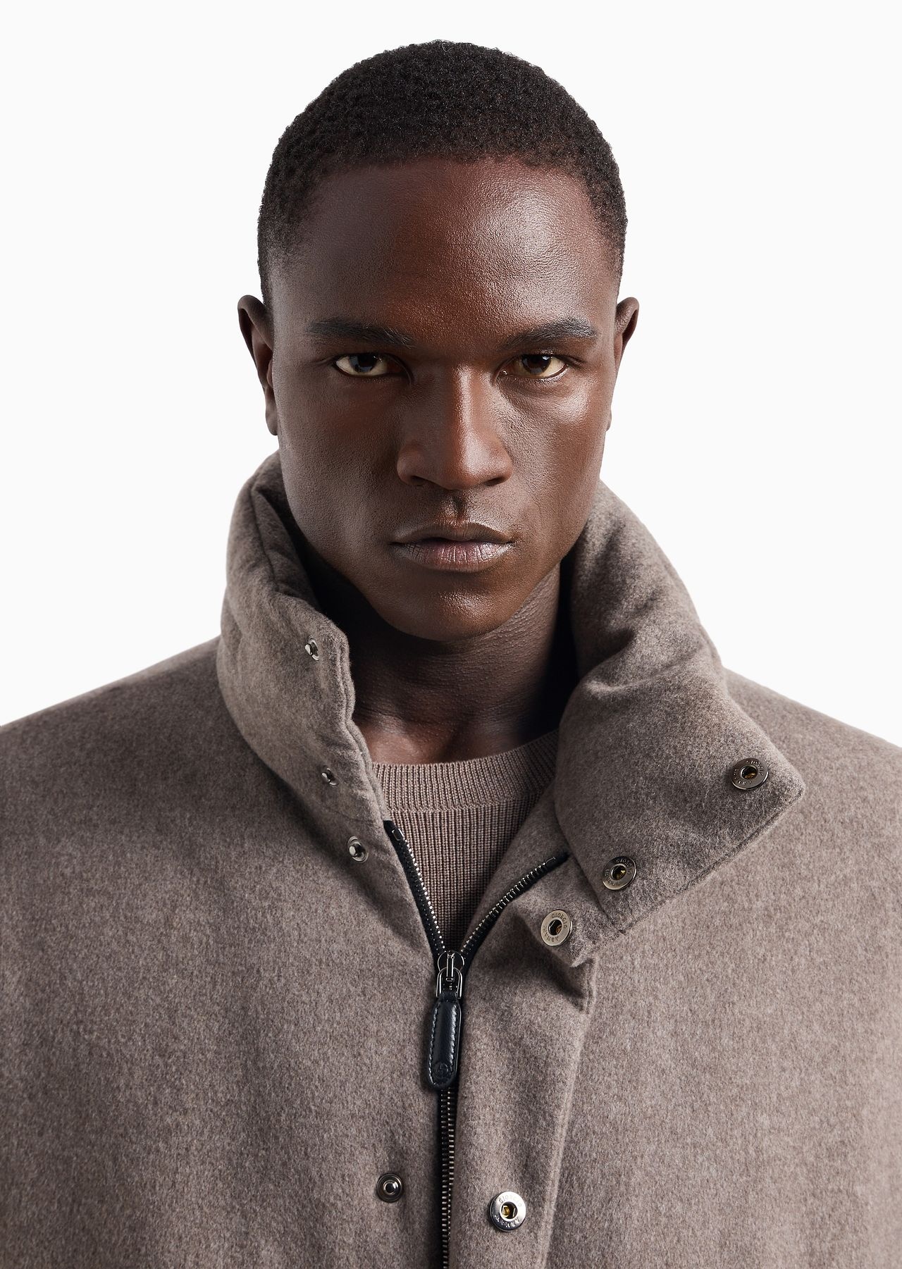 Long cashmere pea coat with down padding - 5