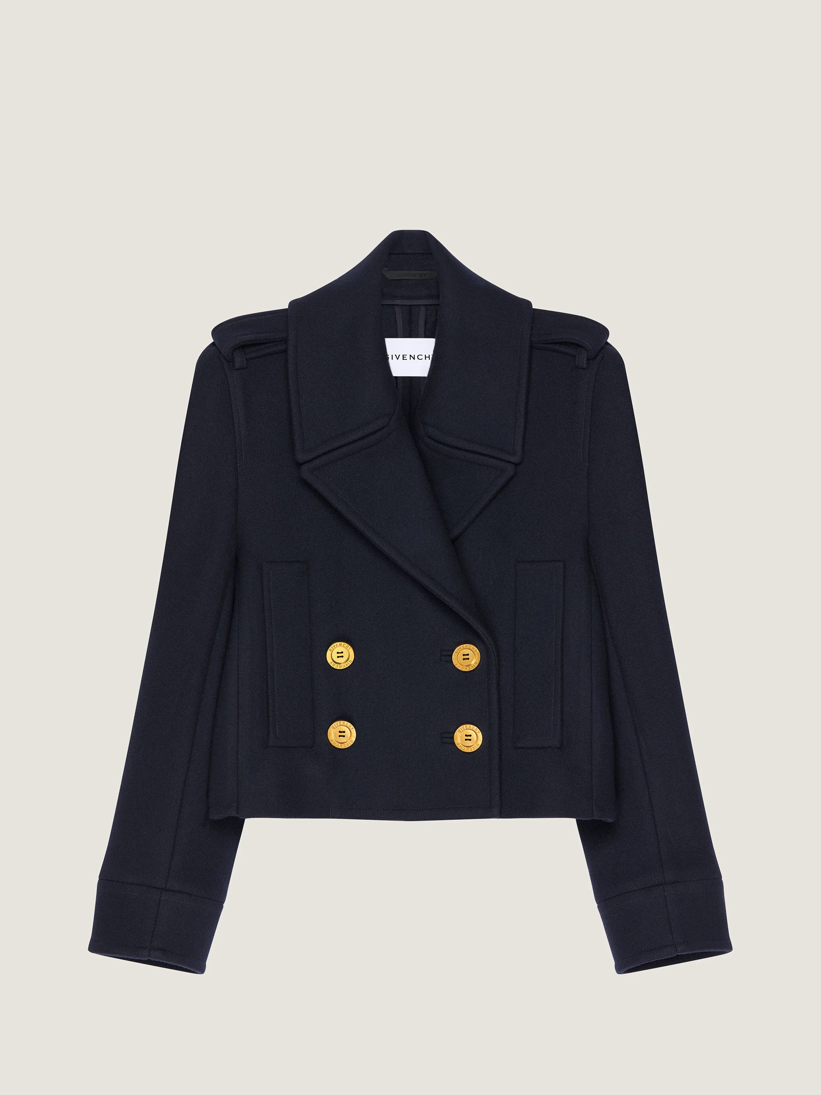 SHORT PEA COAT IN WOOL - 1