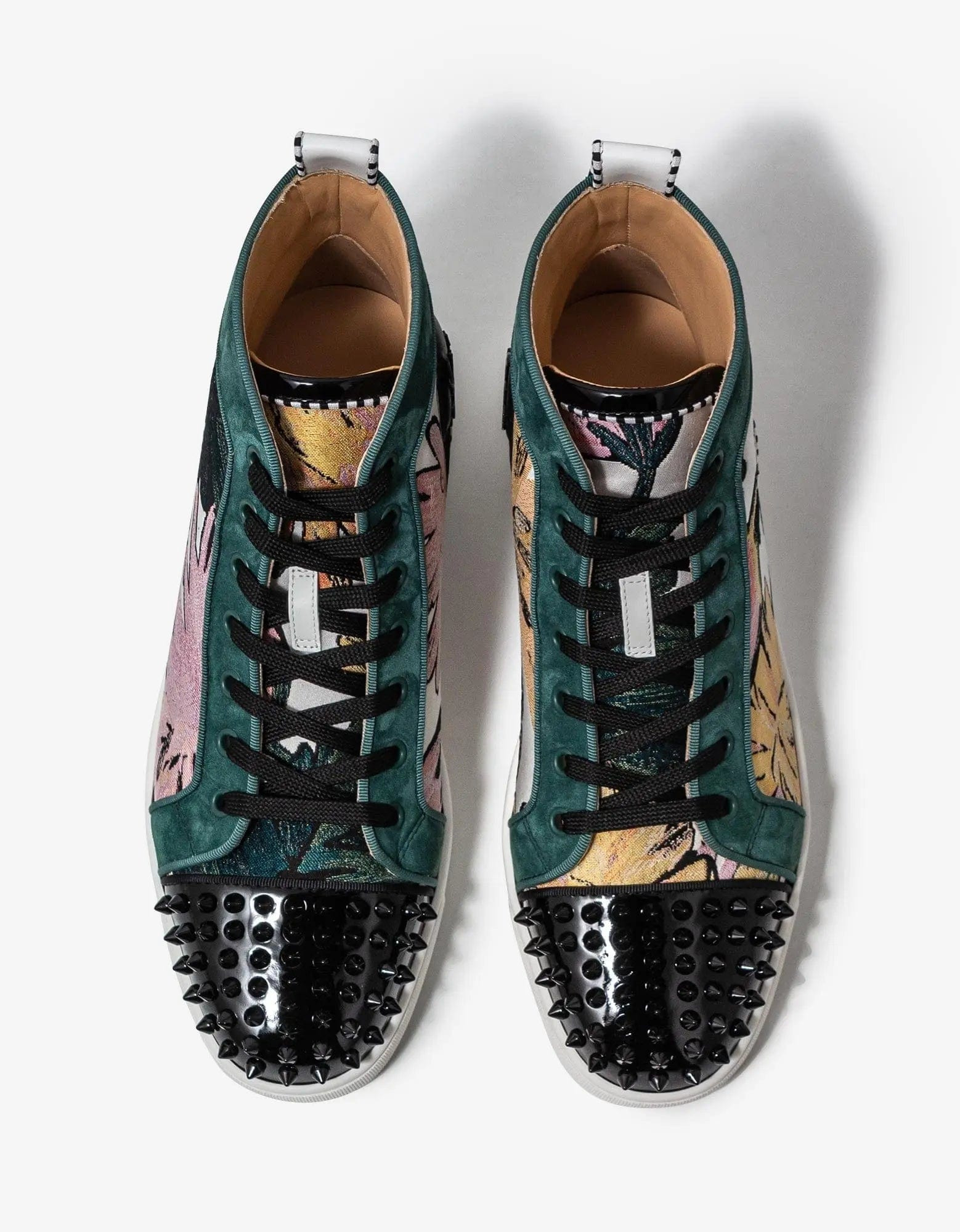 Christian Louboutin Lou Spikes Orlato Hanabi Floral Print High Top Trainers - 4