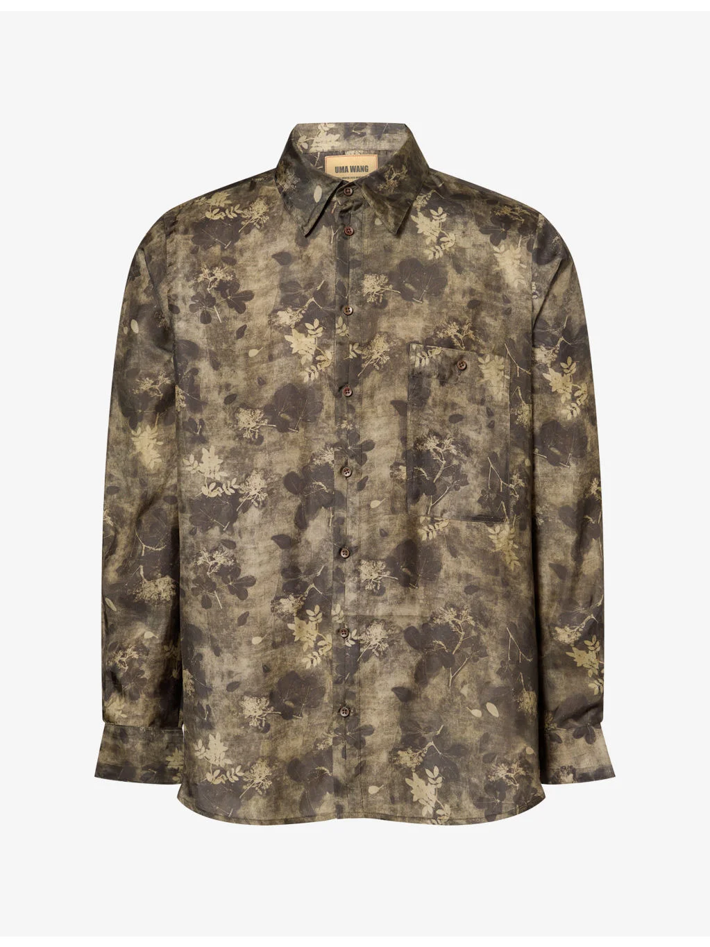 Tab Floral-Pattern Woven Shirt - 1