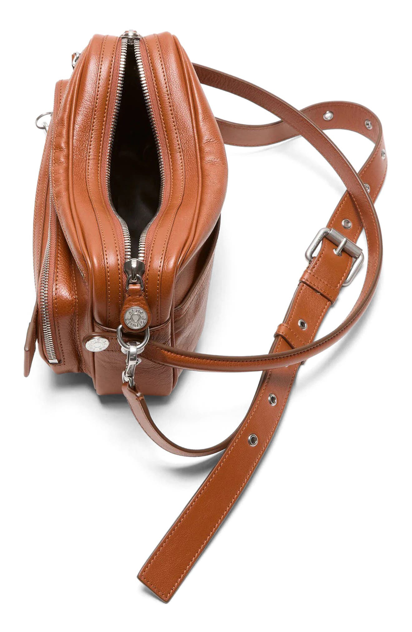 Acne Studios Small Camero Leather Shoulder Bag in Cognac Brown at Nordstrom - 6