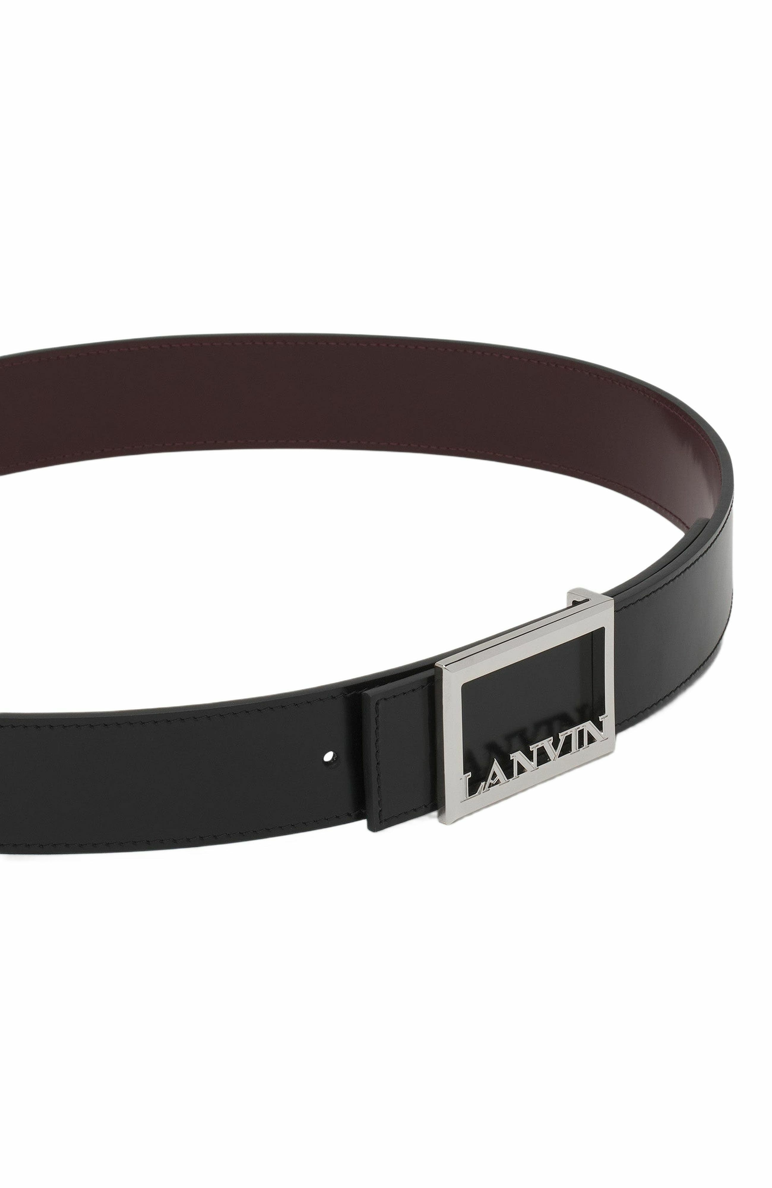 Lanvin Signature Reversible Leather Belt in Black-Brown at Nordstrom - 2