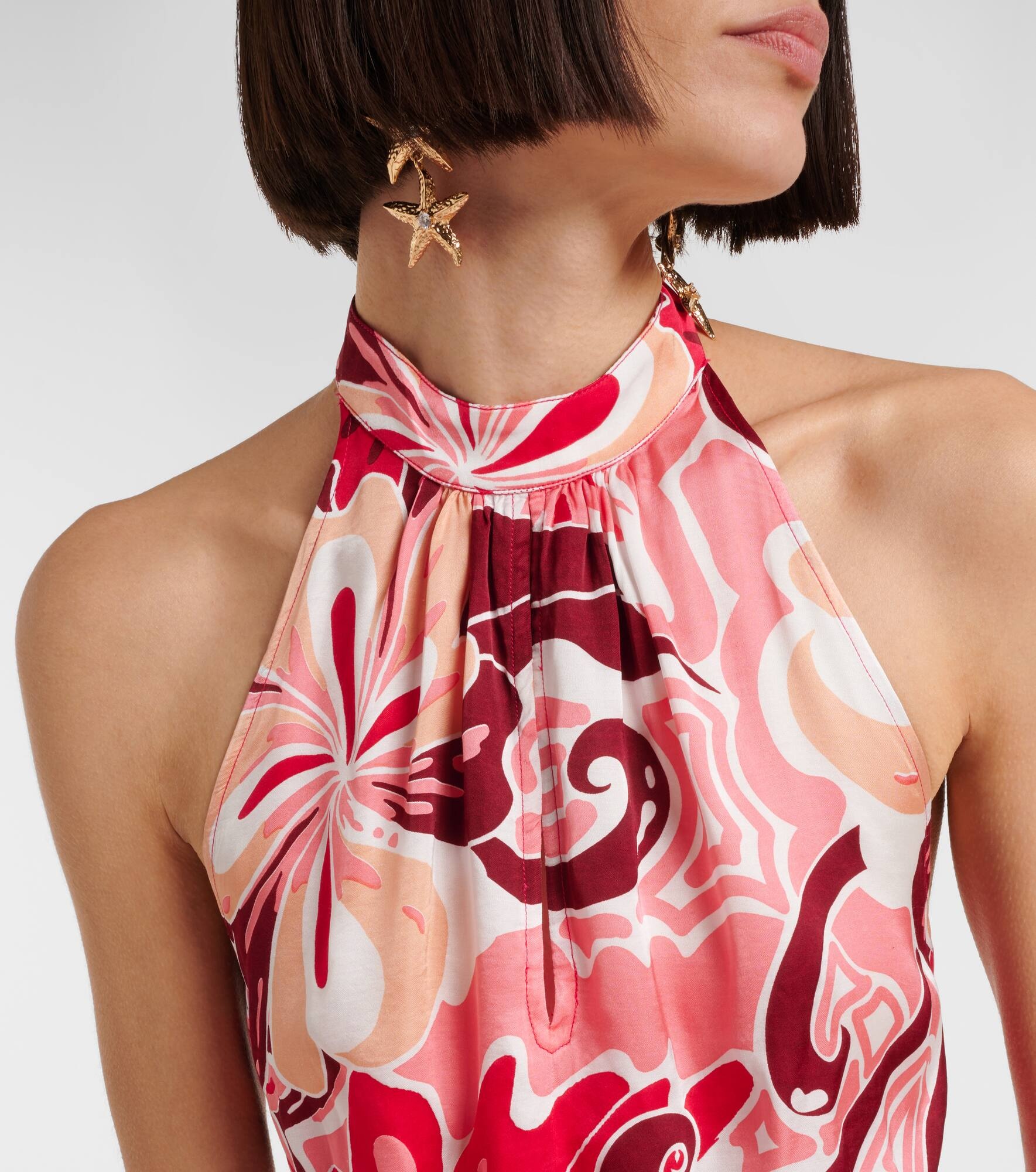 Cassandra open-back satin minidress - 4
