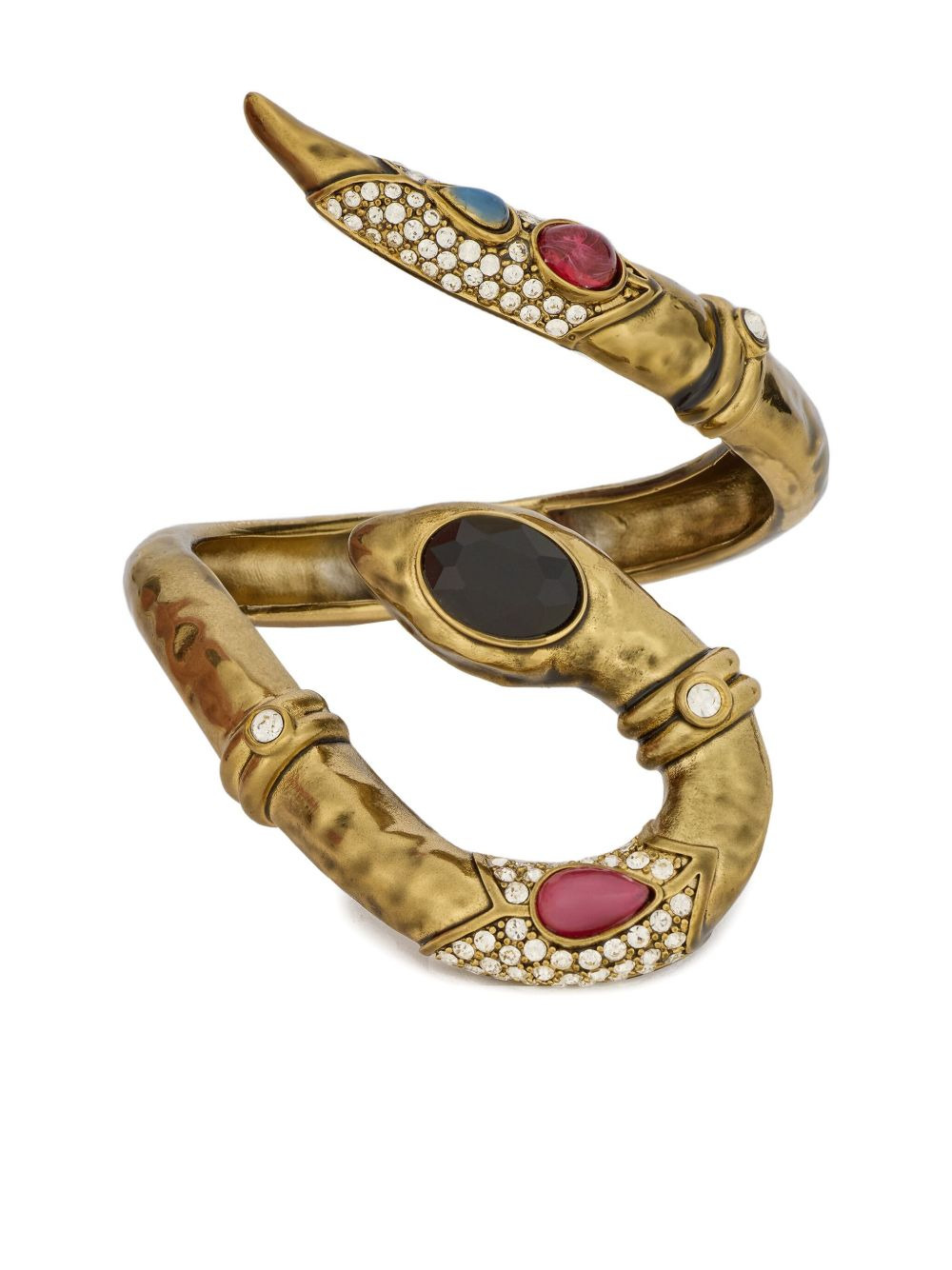 snake-design crystal-embellished bracelet - 3