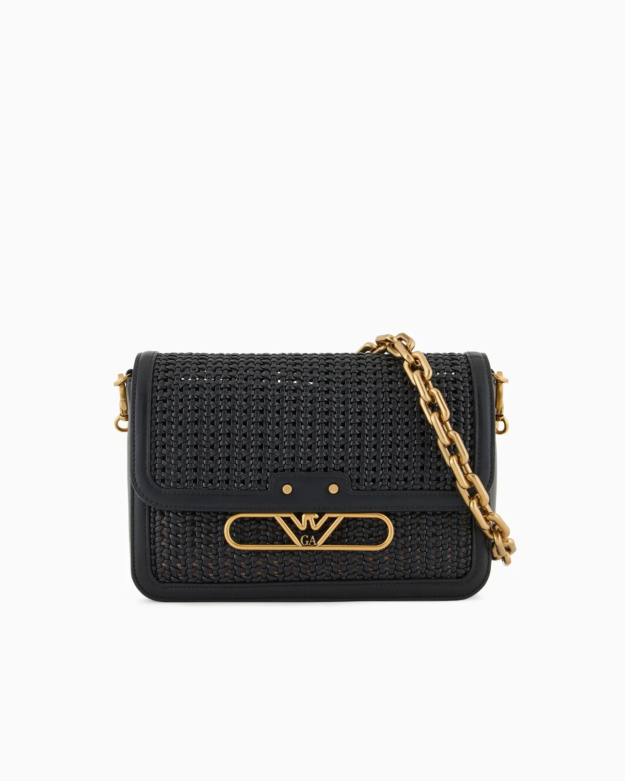 INTERWOVEN SHOULDER BAG WITH METAL EAGLE LOGO - 1