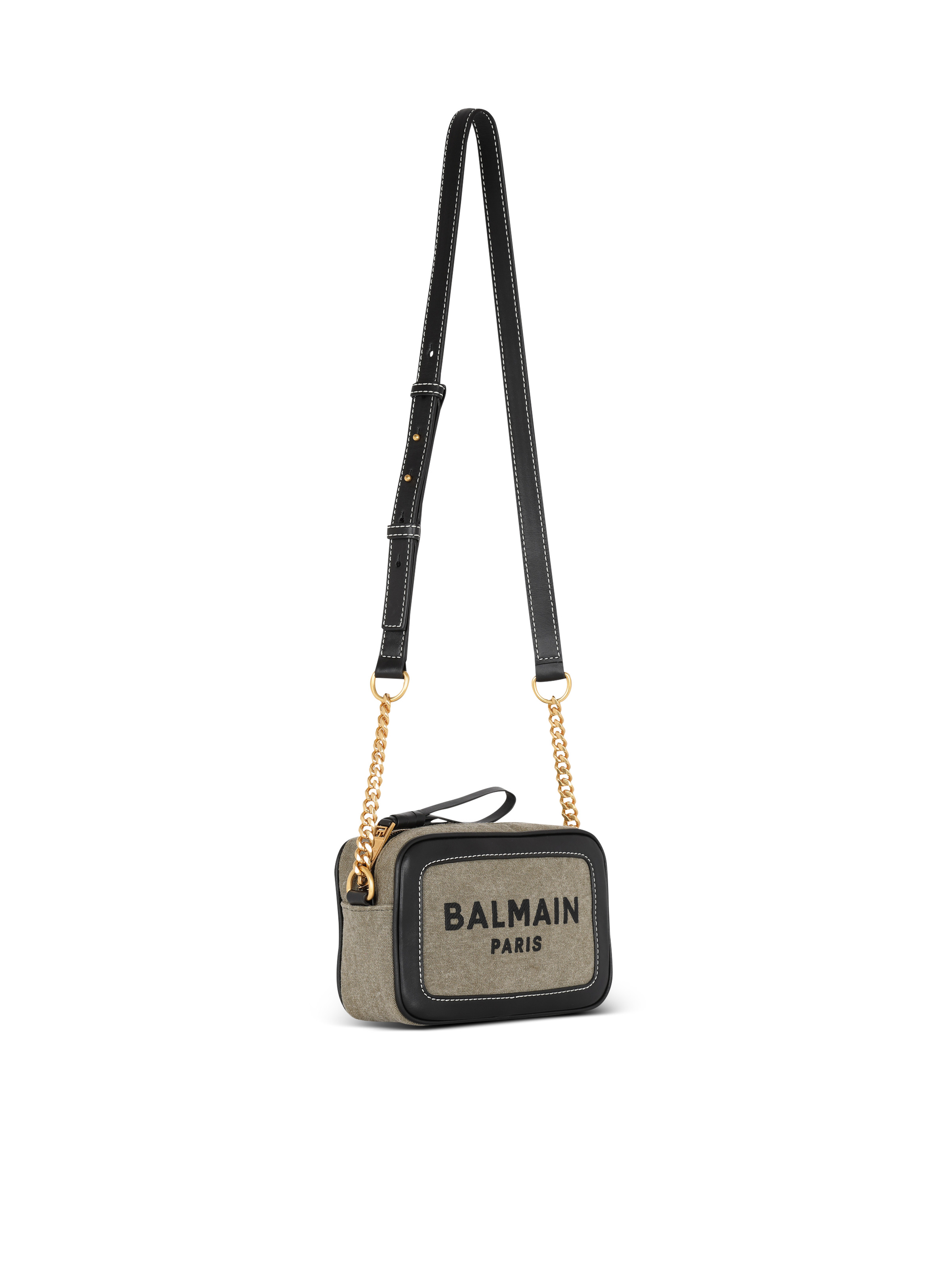 B-Army canvas and leather clutch 3