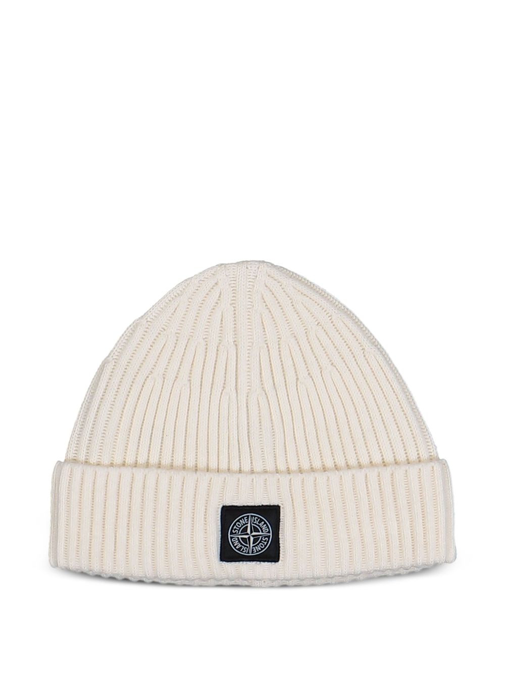 ribbed logo-patch beanie hat - 1