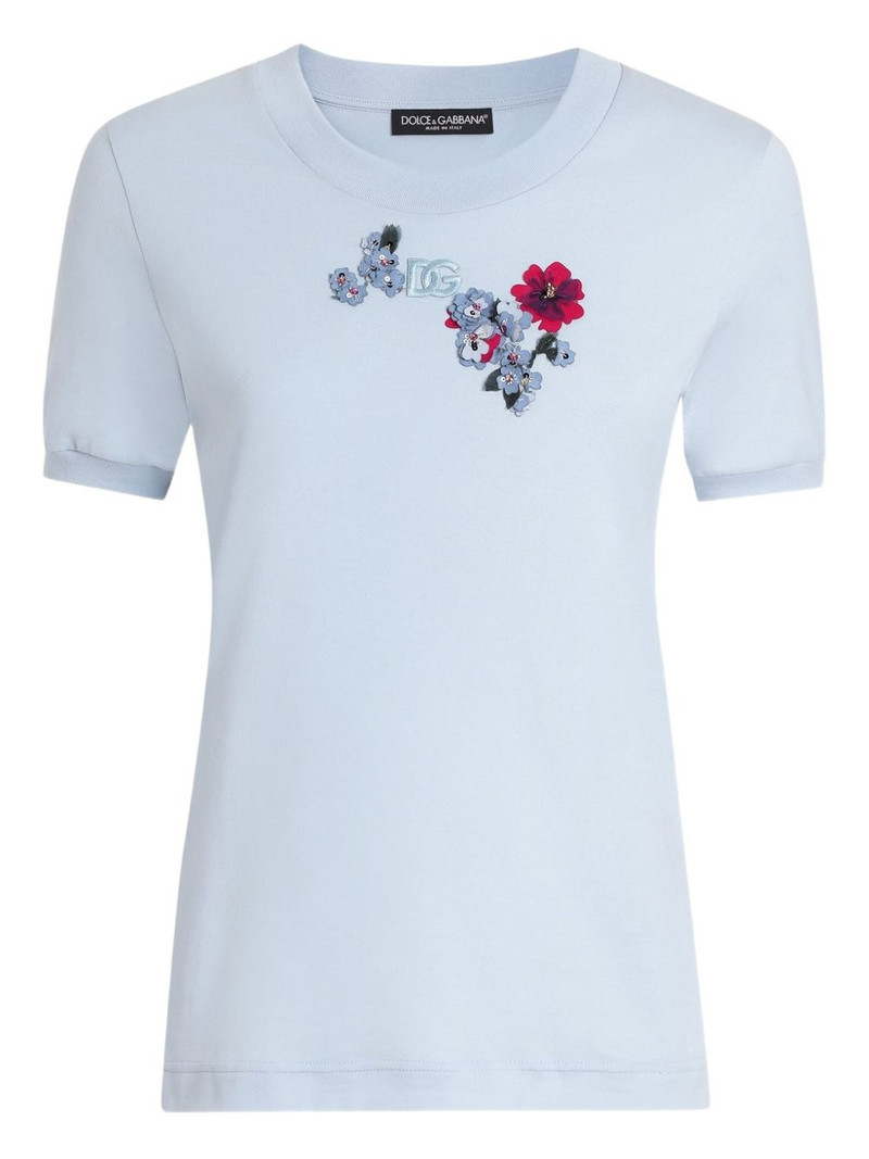 floral-detail T-shirt 1