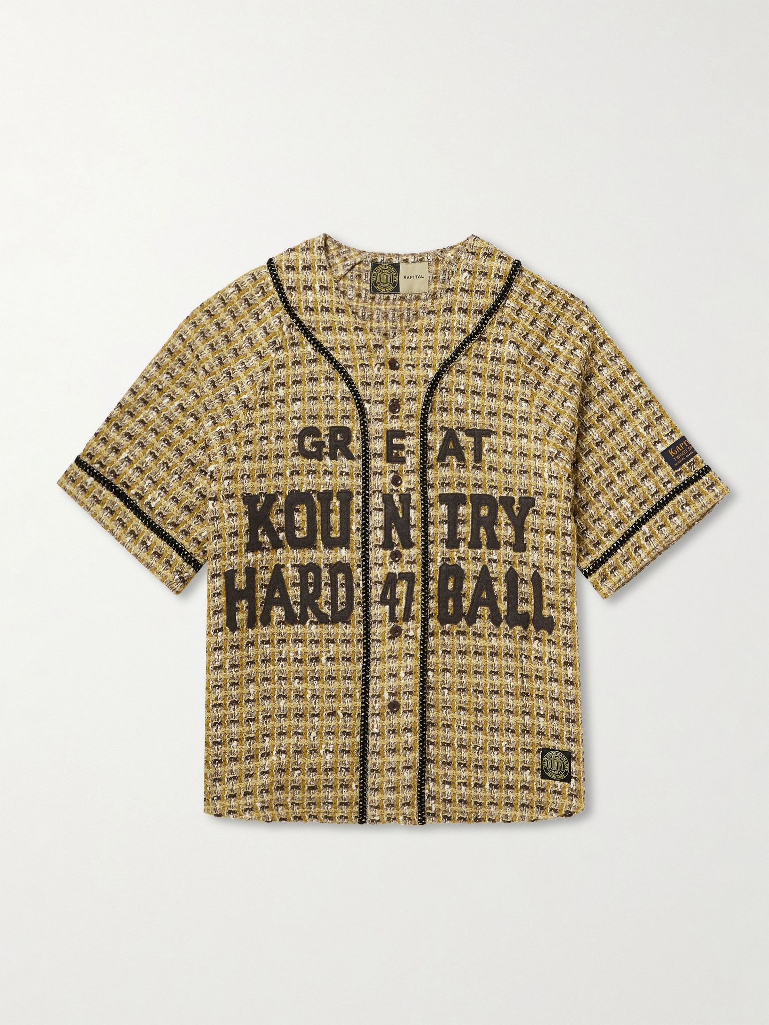Great Kountry Appliquéd Tweed Shirt Yellow - 1