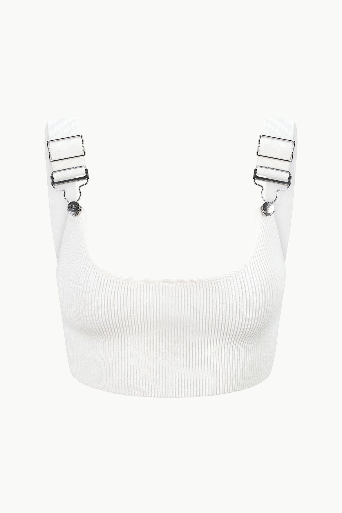STAUD + WRANGLER THE OVERALL RIB BRALETTE TANK WHITE - 1