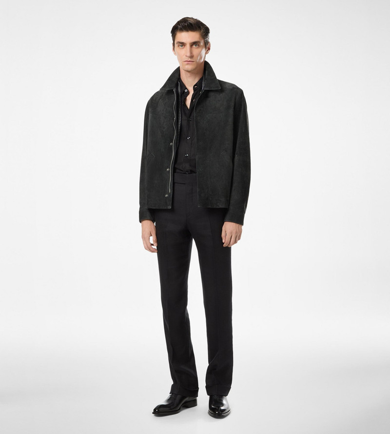 WOOL SILK LINEN SHARKSKIN PANT 3