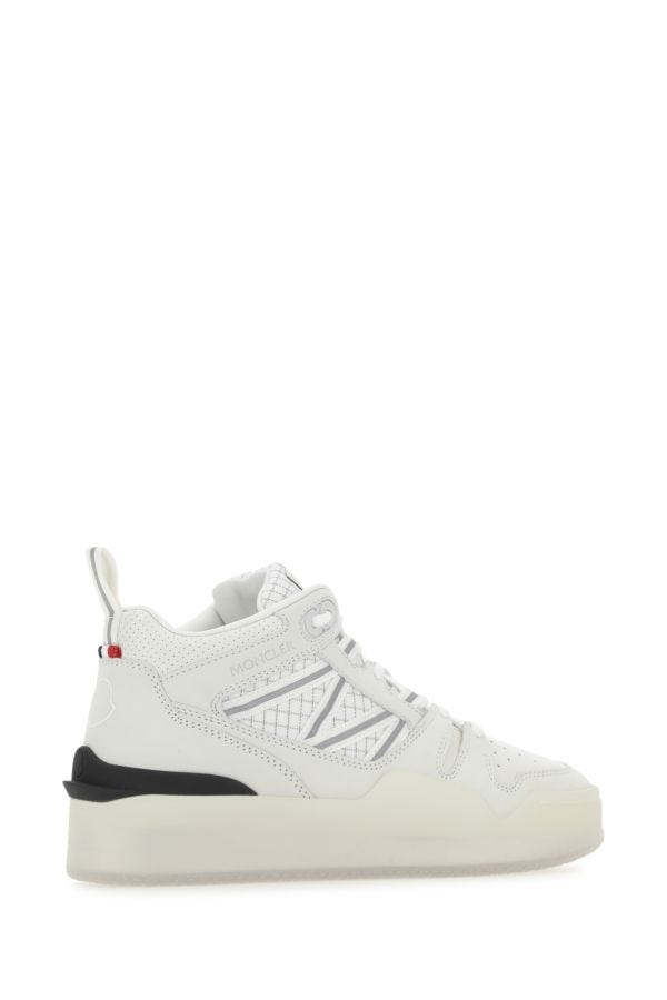 White fabric and nubuk Pivot sneakers - 3