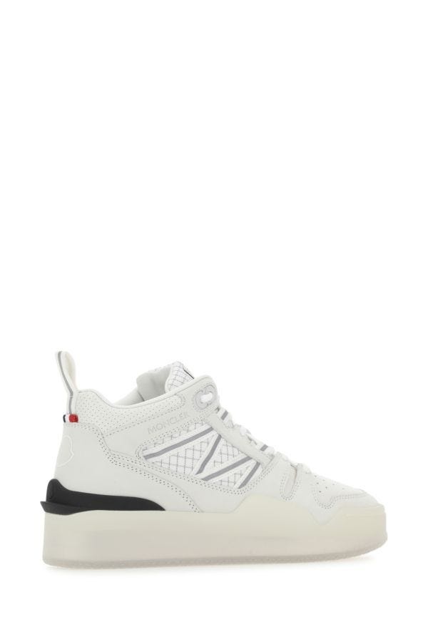 スニーカー MONCLER White fabric and nubuk Pivot sneakers Moncler Men's Pivot Mid Top Sneakers in White Moncler