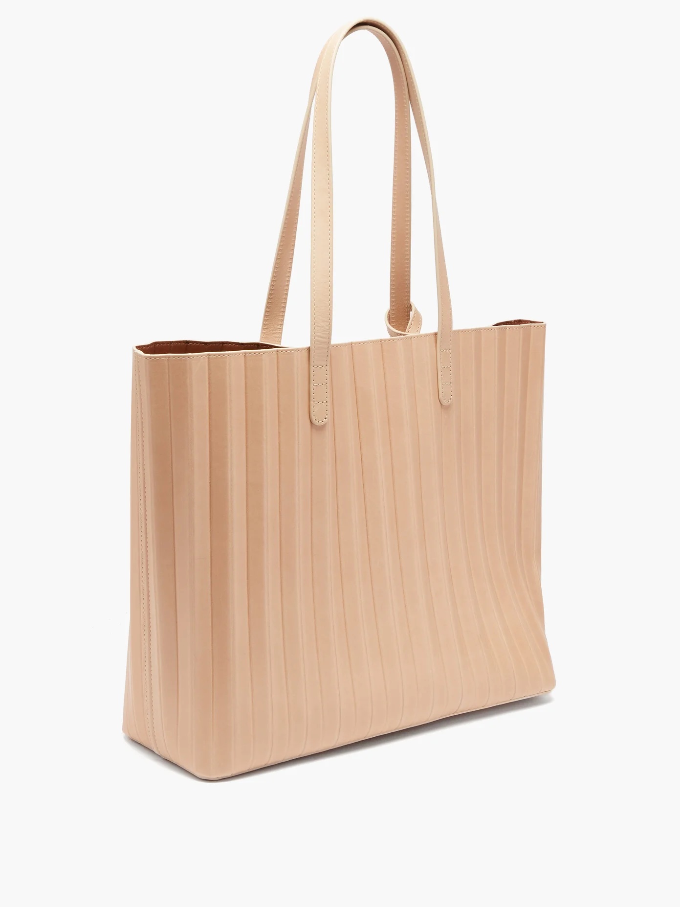 Pleated-leather tote bag - 5