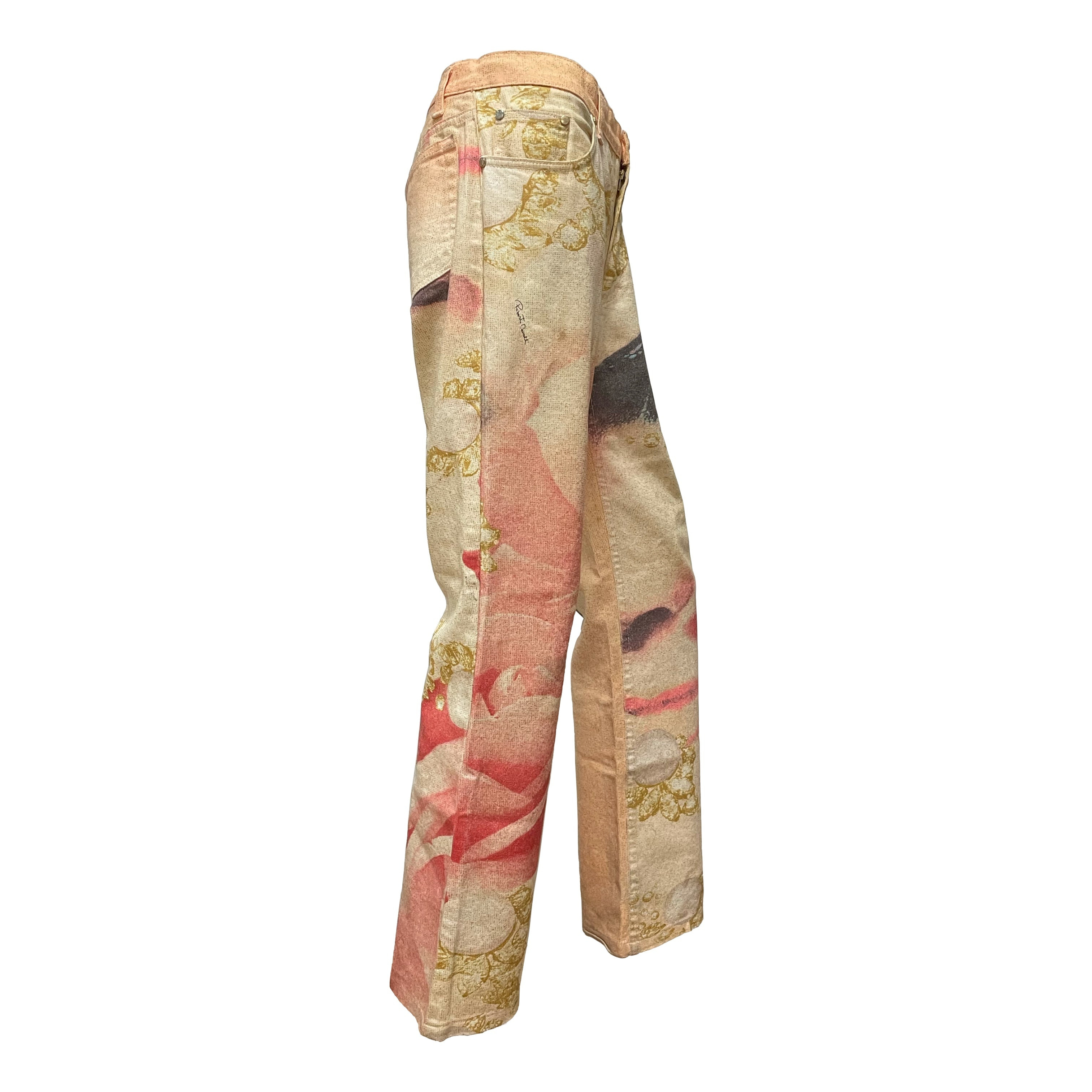 ROBERTO CAVALLI Spring Summer 2001 Print Denim Pants - 3