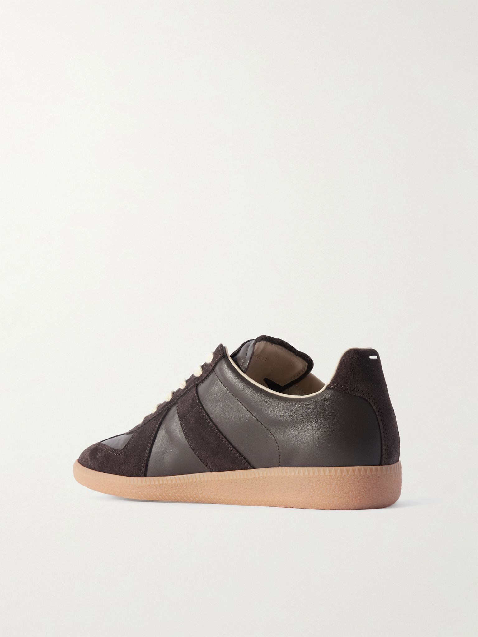 Replica Leather and Suede Sneakers Dark brown - 4