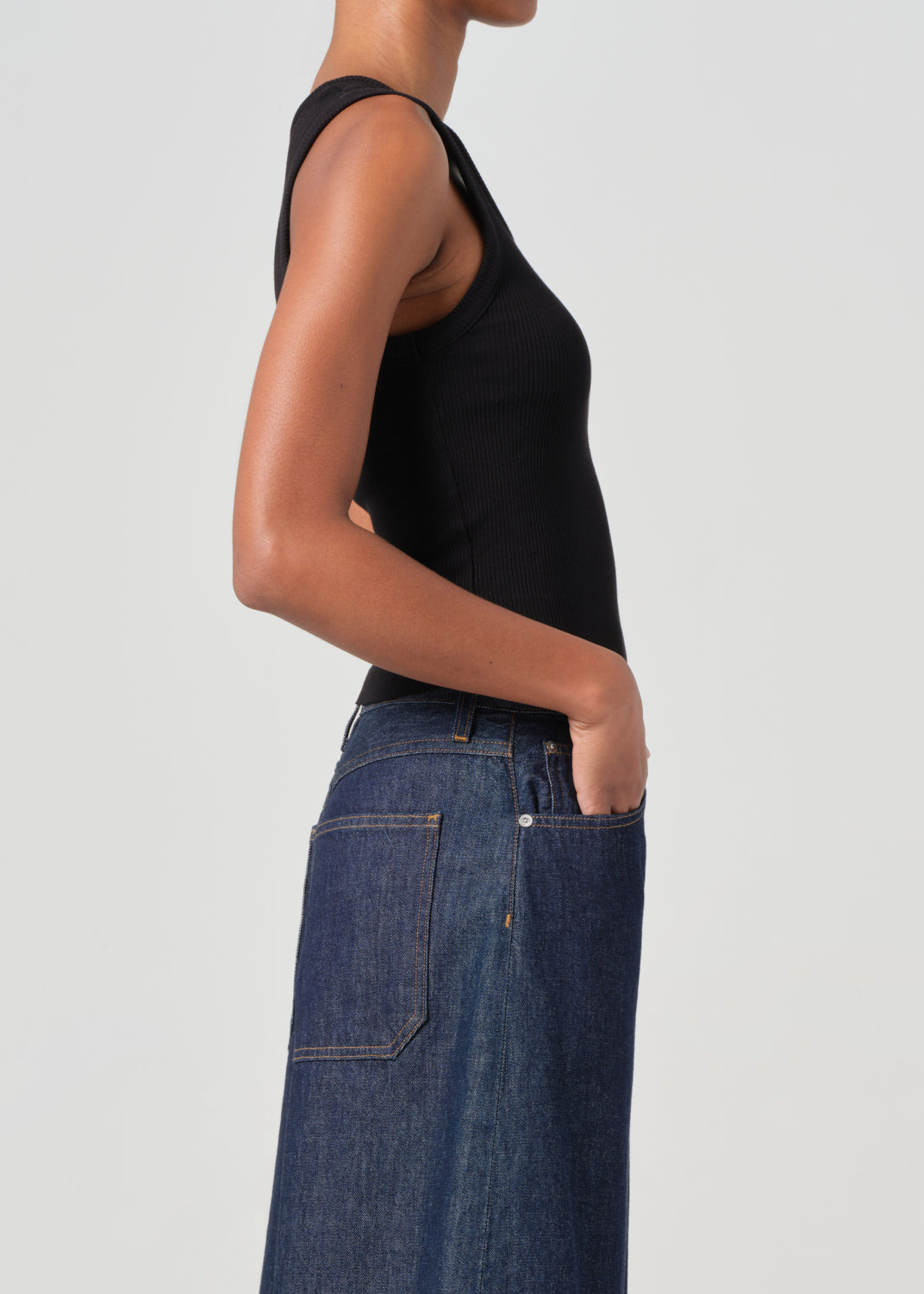 SHRUNKEN POPPY TANK IN BLACK - 4