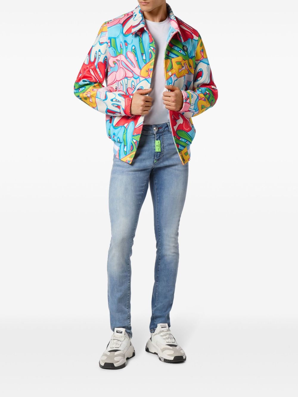 graffiti-print shirt jacket - 2