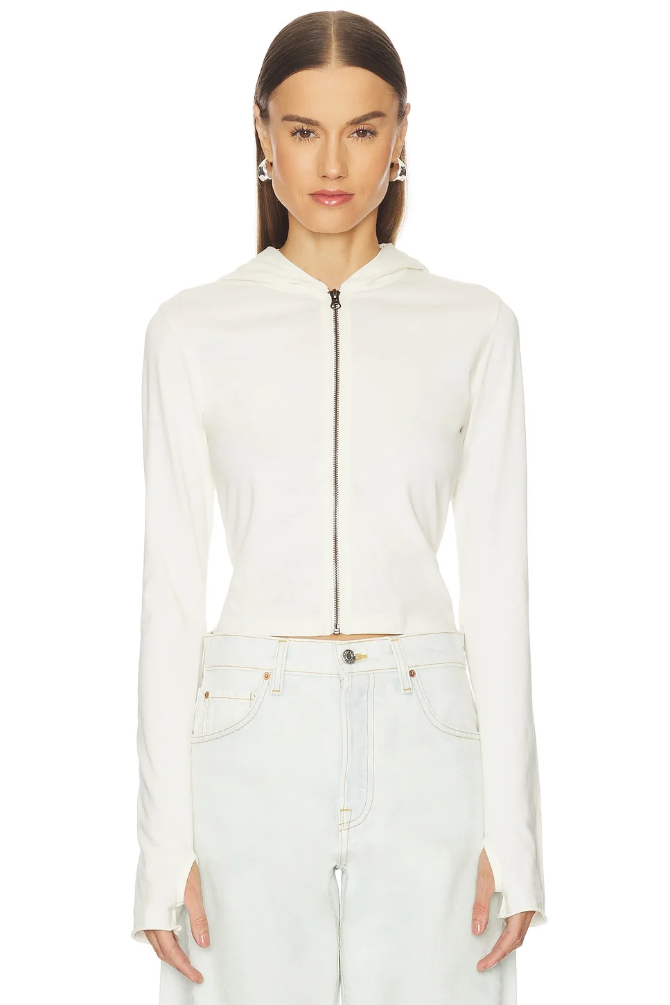 Shrunken Zip Hoodie - 1
