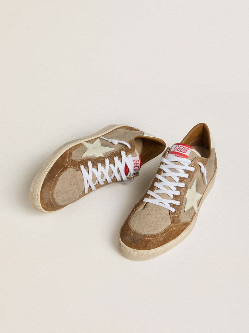Golden Goose Men's Ball Star in wool with cream leather star and brown waxed leather inserts outlook