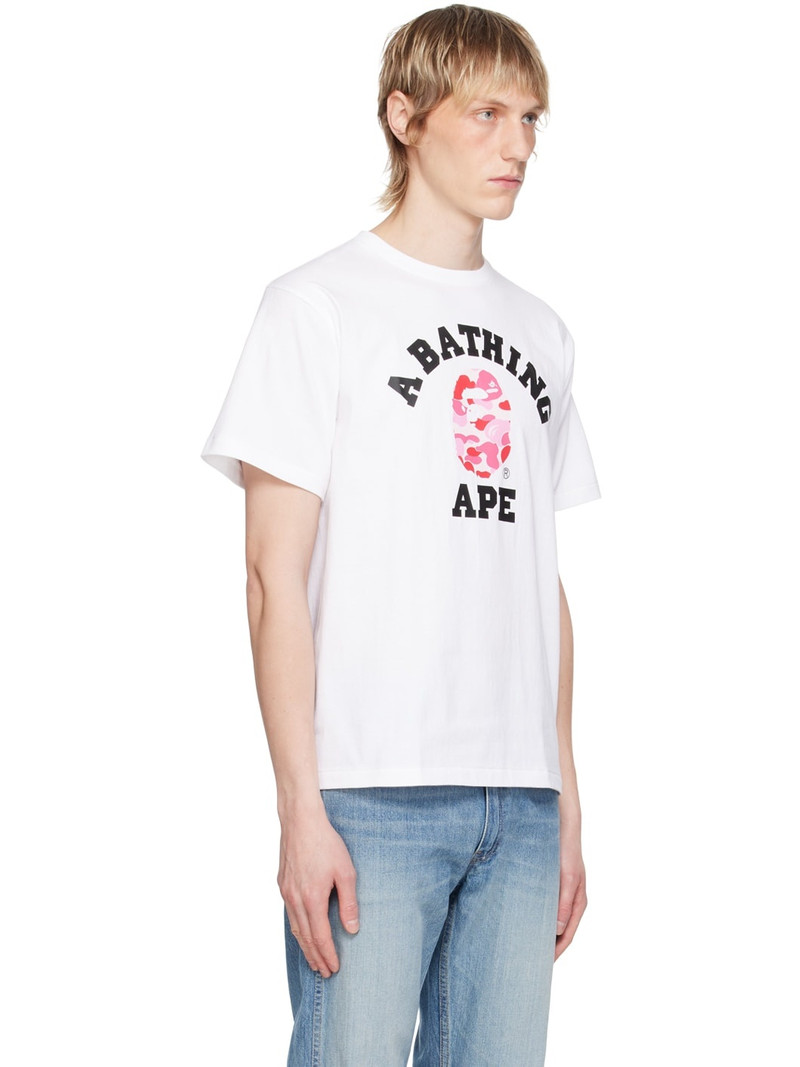 A BATHING APE® White Camo College T-Shirt outlook