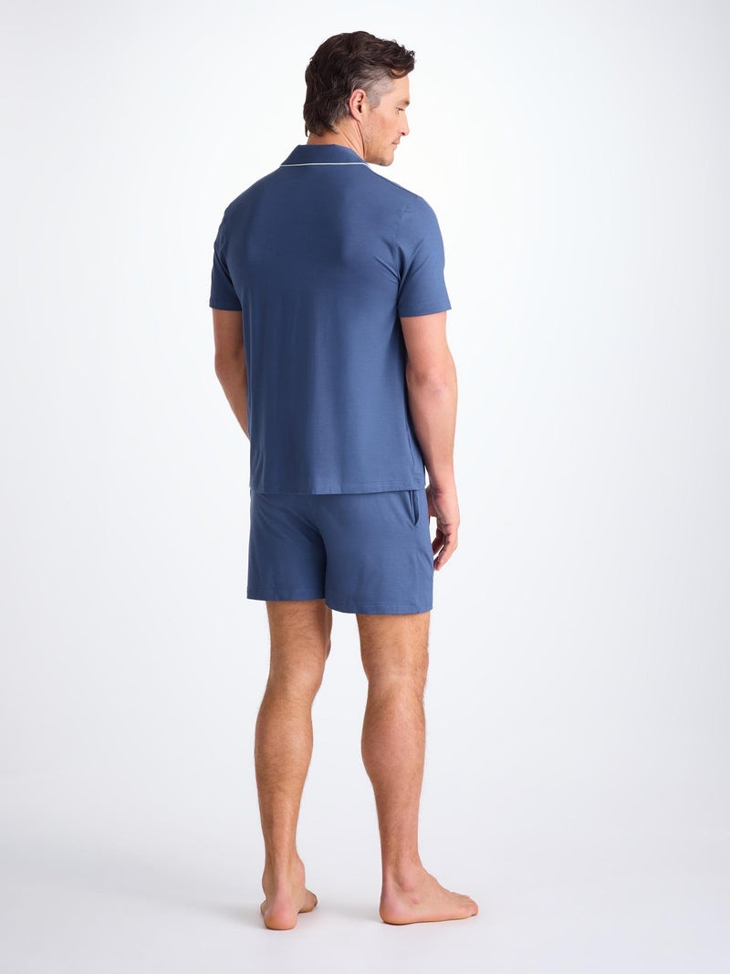 Men's Short Pajamas Basel Micro Modal Stretch Sapphire 4